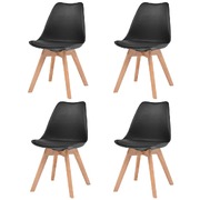 Dining Chairs 4 pcs Black  Faux Leather