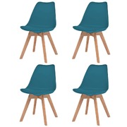 Dining Chairs 4 pcs Turquoise Faux Leather