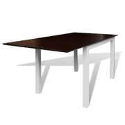 Extending Dining Table Rubberwood Brown and White 