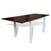 Extending Dining Table Rubberwood Brown and  White 