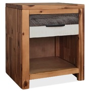 Bedside Table Durable Solid Acacia Wood