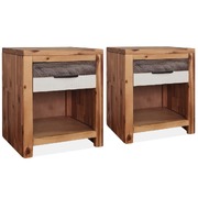 Bedside Tables 2 pcs Solid Acacia Wood