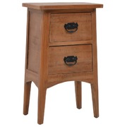 Bedside Cabinet Solid Fir Wood 40x29x68 cm Brown