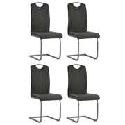 Dining Chairs 4 pcs Grey Faux Leather