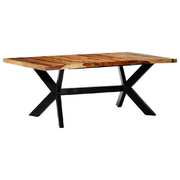 Dining Table Solid Sheesham Wood Steel Legs