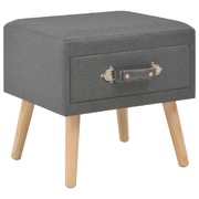 Bedside Cabinet Dark Grey Fabric