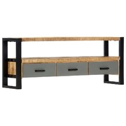 TV Cabinet Iron Legs Solid Mango Wood