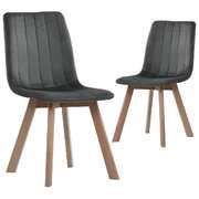 Dining Chairs 2 pcs Grey Velvet