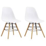 Dining Chairs 2 pcs White Plastic