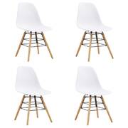 Dining Chairs 4 pcs White Plastic