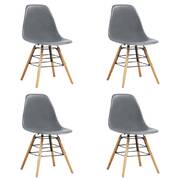 Dining Chairs 4 pcs Grey Plastic