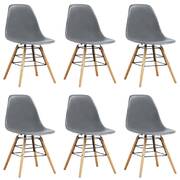 Dining Chairs 6 pcs Grey Plastic