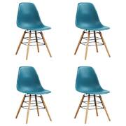 Dining Chairs 4 pcs Turquoise Plastic