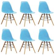 Dining Chairs 6 pcs Blue Plastic