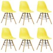 Dining Chairs 6 pcs Yellow Plastic