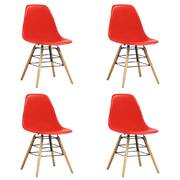 Dining Chairs 4 pcs Red Plastic