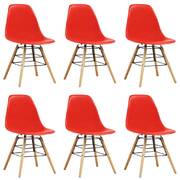 Dining Chairs 6 pcs Red Plastic