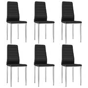 Dining Chairs 6 pcs faux Leather Black