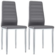 Dining Chairs 2 pcs faux Leather Grey