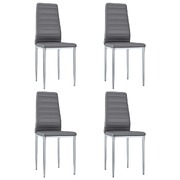 Dining Chairs 4 pcs   faux Leather Grey