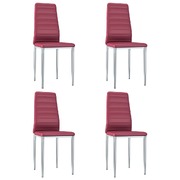 Dining Chairs 4 pcs faux Leather Red