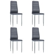 Dining Chairs 4 pcs faux Suede Leather Grey