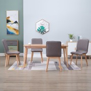 Dining Chairs 4 pcs Taupe Fabric