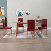 4 pcs Dining Chairs Red faux Leather