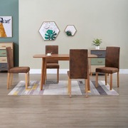 Dining Chairs 4 pcs Brown faux Suede Leather