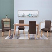 Dining Chairs 4 pcs Brown Fabric