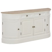 Sideboard White 134x30x68 cm Solid Wood