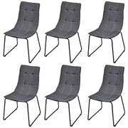 Dining Chairs 6 pcs Dark Grey Fabric