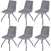 Dining Chairs 6 pcs Light Grey Fabric