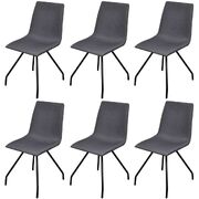 Dining Chairs 6 pcs Dark Grey Fabric