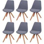 Dining Chairs 6 pcs Light Grey Fabric