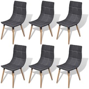 Dining Chairs 6 pcs Dark Grey Fabric