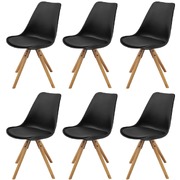 6 pcs Dining Chairs faux Leather, Black