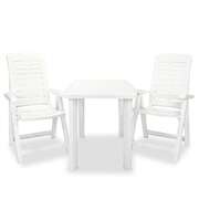 3 Piece Bistro Set Plastic White