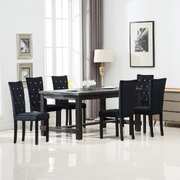 Dining Chairs 6 pcs Black Velvet