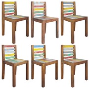 Dining Chairs 6 pcs Solid Reclaimed Boat Wood