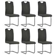 Dining Chairs 6 pcs Grey Faux Leather