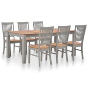 7 Piece Dining Set Solid Oak Wood