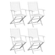 Dining Chairs 4 pcs White Solid Acacia Wood