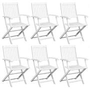 Dining Chairs 6 pcs White Solid Acacia Wood