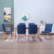 Dining Chairs 6 pcs Blue Fabric