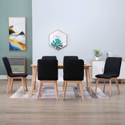 Dining Chairs 6 pcs Black Fabric