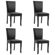 Dining Chairs 4 pcs Dark Brown Faux Leather