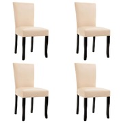 4 pcs Dining Chairs Cream faux Leather