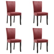 Dining Chairs 4 pcs Wine Red faux Leather