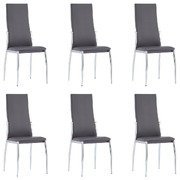 Dining Chairs 6 pcs Grey Faux Leather